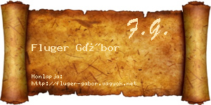 Fluger Gábor névjegykártya